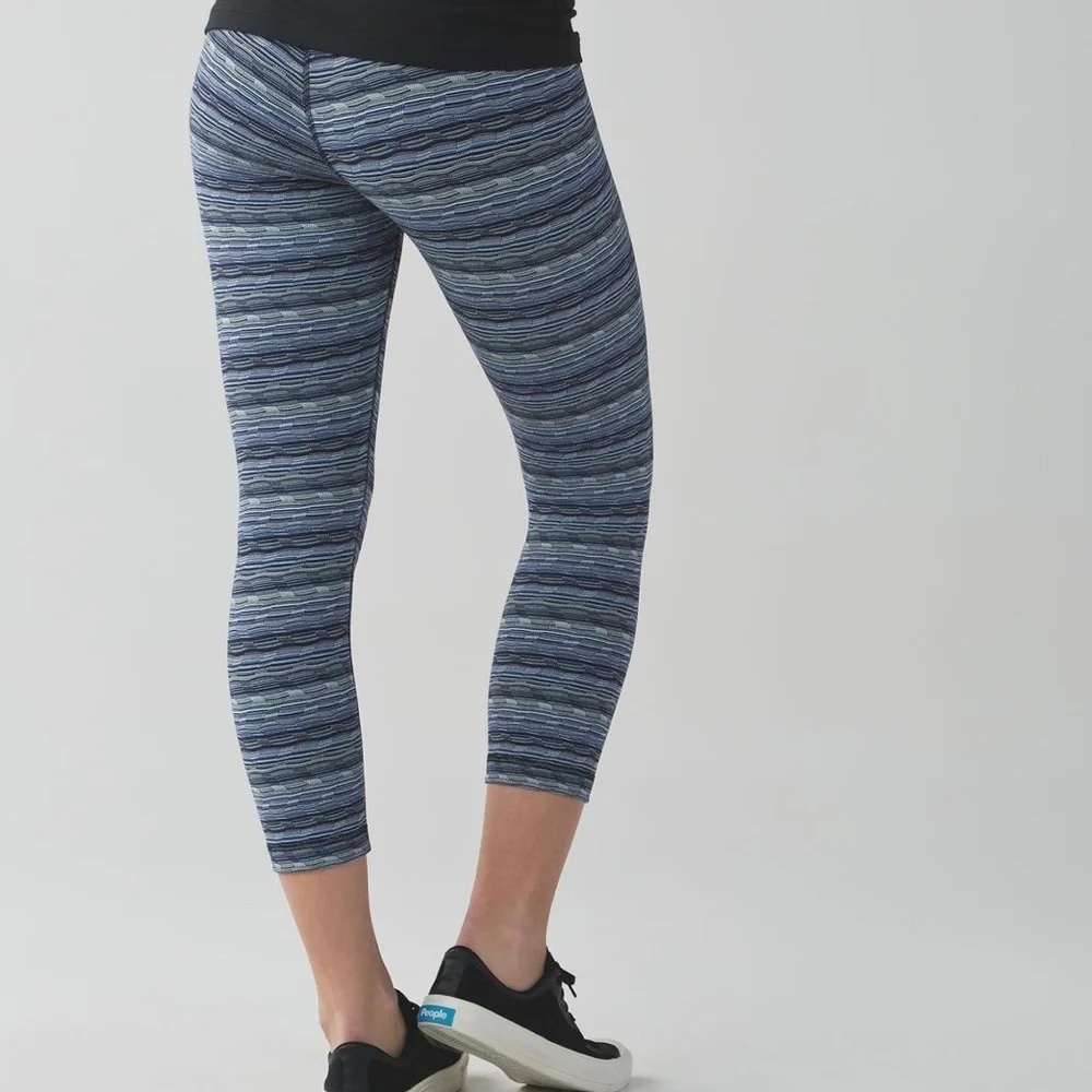 Lululemon Wunder Under Crop Tight Space Dye Blue *Hi-Rise